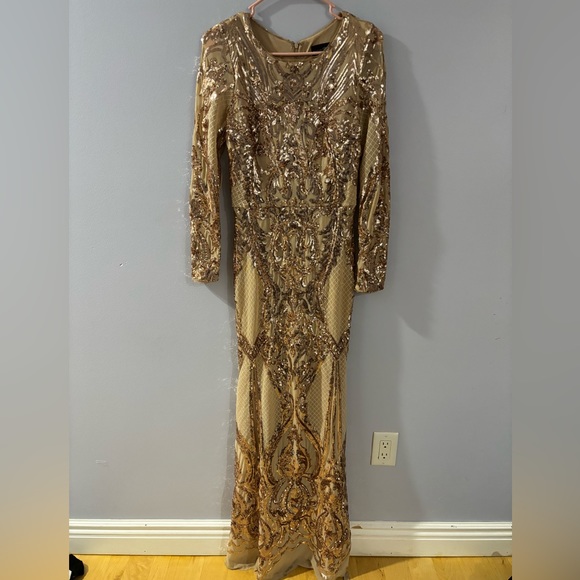 betsy and adam gold sequin dress Rose Pink Sequin Bridesmaid Dresses Mermaid Strapless